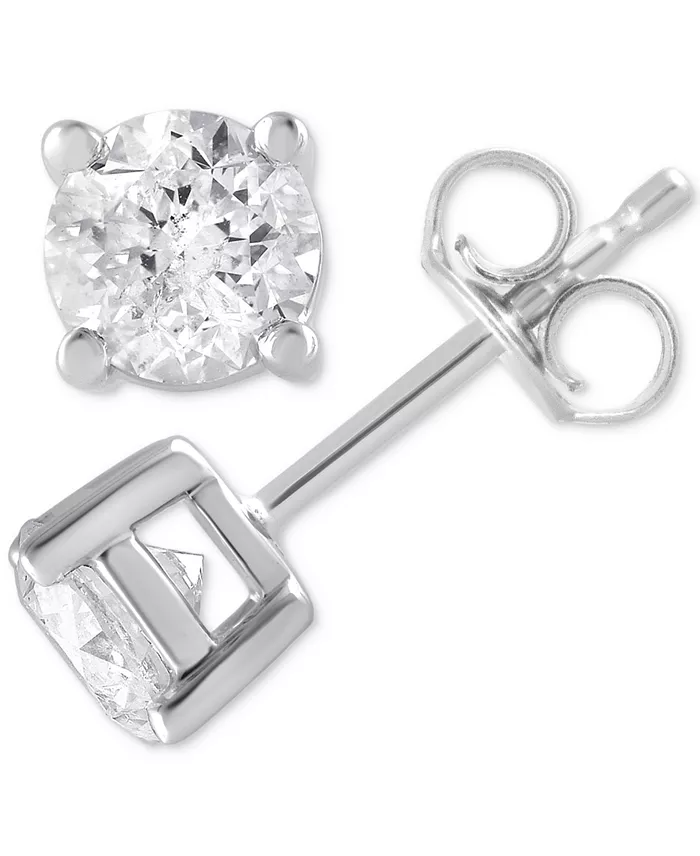 Alfani Forever Grown Diamonds Lab Grown Diamond Stud Earrings (1 Ct. T.w.) In Sterling Silver Jewelry & Watches