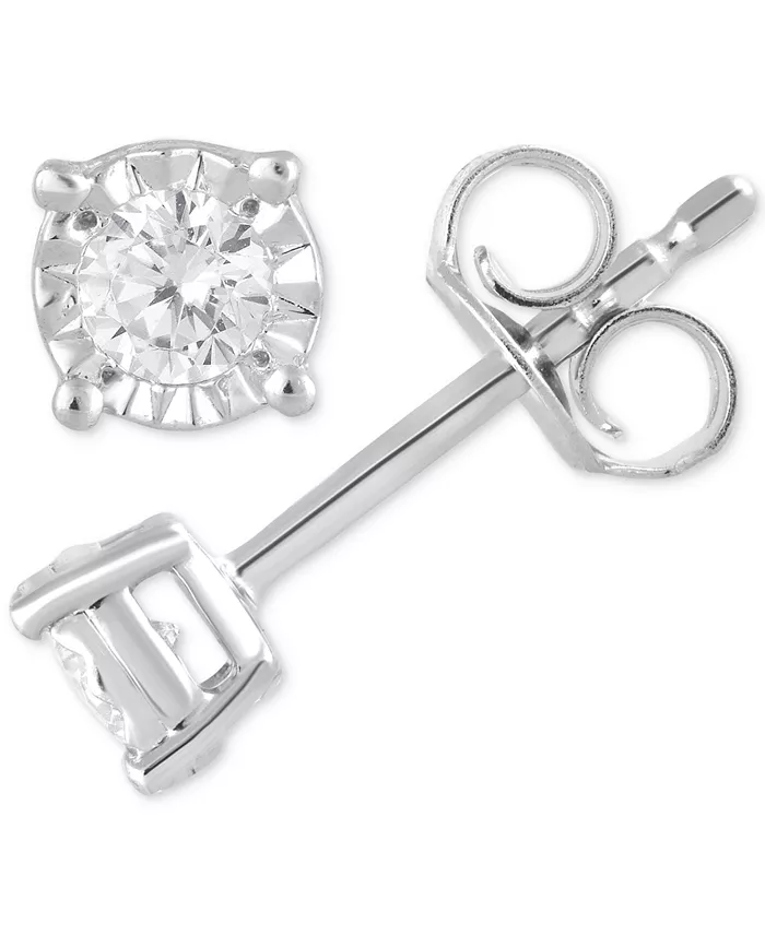 Alfani Forever Grown Diamonds Lab Grown Diamond Stud Earrings (1/5 Ct. T.w.) In Sterling Silver Jewelry & Watches