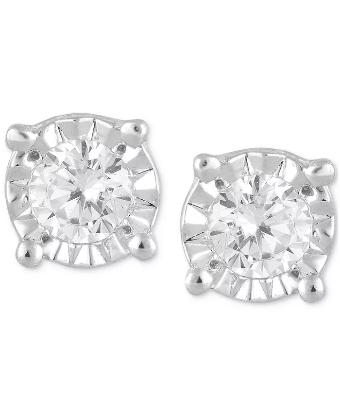 Alfani Forever Grown Diamonds Lab Grown Diamond Stud Earrings (1/5 Ct. T.w.) In Sterling Silver Jewelry & Watches