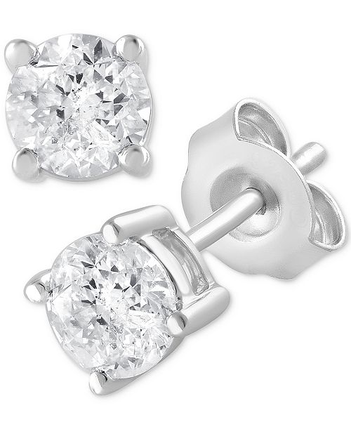 alfani Forever Grown Diamonds Lab Grown Diamond Stud Earrings (1 ct. t.w.) in Sterling Silver Jewelry & Watches