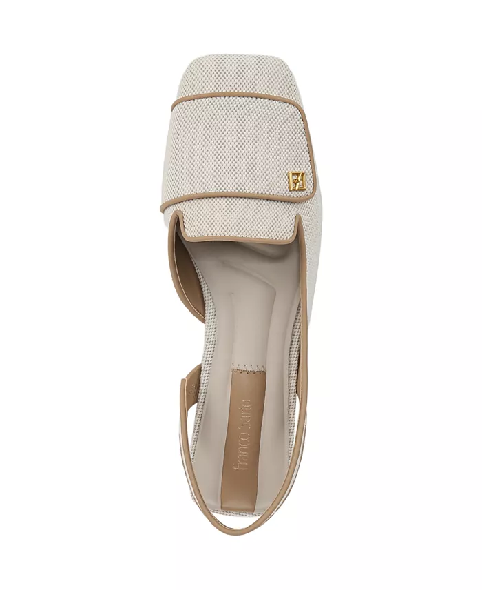 Alfani Franco Sarto Teagan Square Toe Slingback Flats Women's Fashion Shoes & Accessories