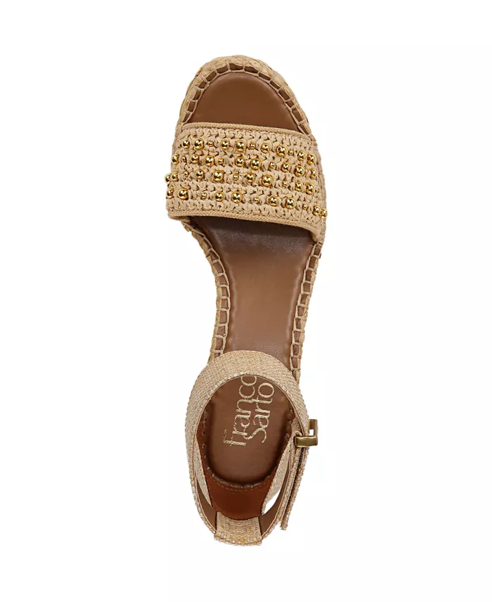 Alfani Franco Sarto Women's Clemens Raffia Espadrille Wedge Sandals Women's Fashion Shoes & Accessories