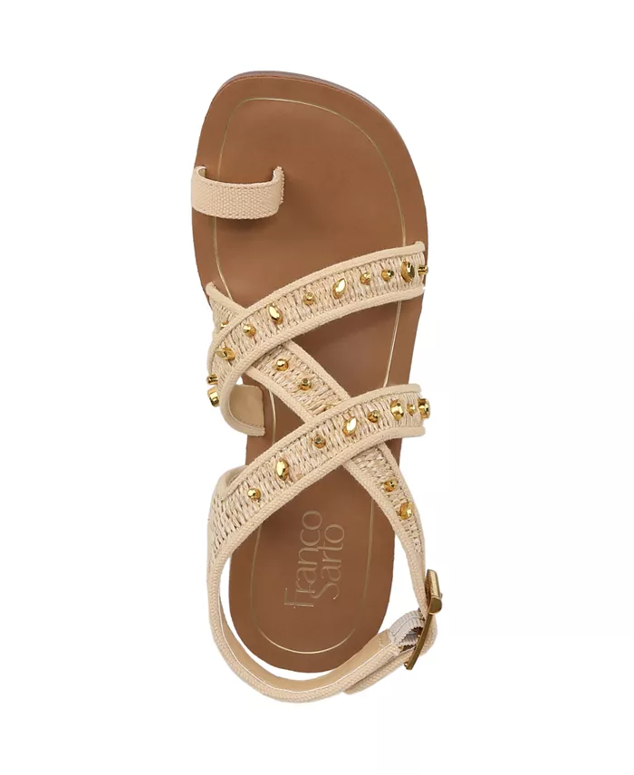 Alfani Franco Sarto Women's Ina 2 Toe Loop Ankle Strap Stacked Heel Sandals Women's Fashion Shoes & Accessories