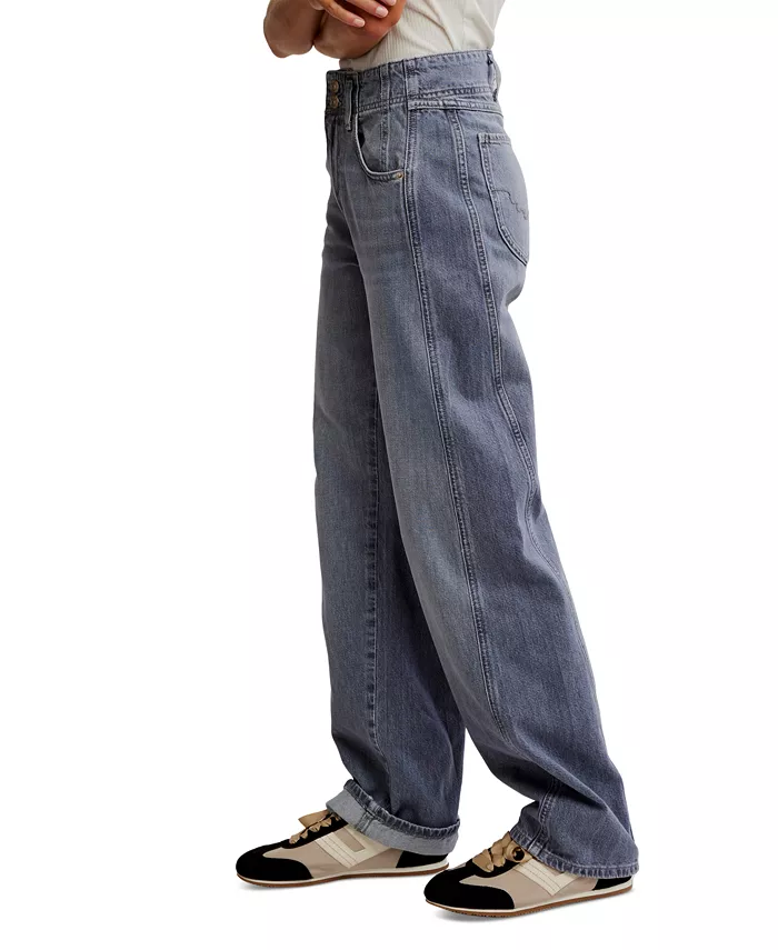 Alfani Free People Women's Aster Seamed Straight-Leg Jeans Women's Fashion Shoes & Accessories
