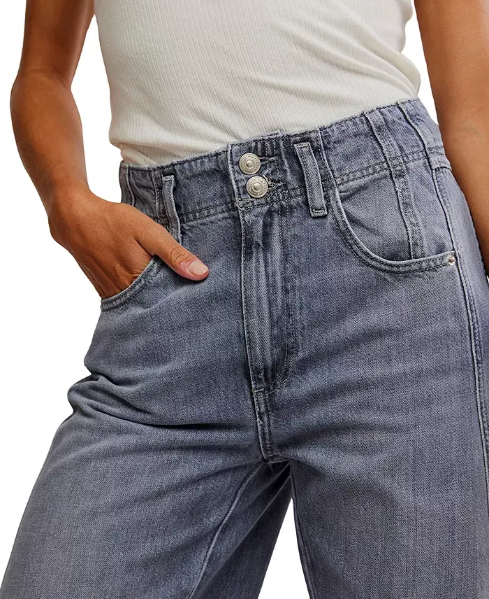Alfani Free People Women's Aster Seamed Straight-Leg Jeans Women's Fashion Shoes & Accessories