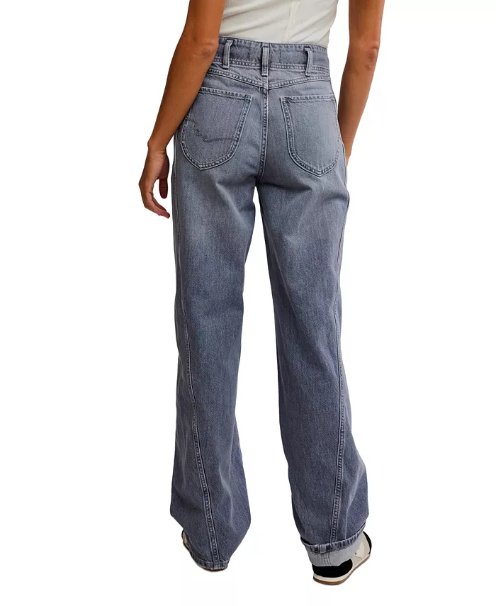 Alfani Free People Women's Aster Seamed Straight-Leg Jeans Women's Fashion Shoes & Accessories
