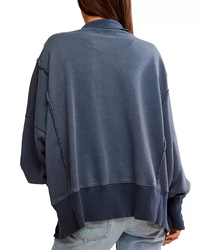 Alfani Free People Women's Camden Henley Balloon-Sleeve Top Women's Fashion Shoes & Accessories