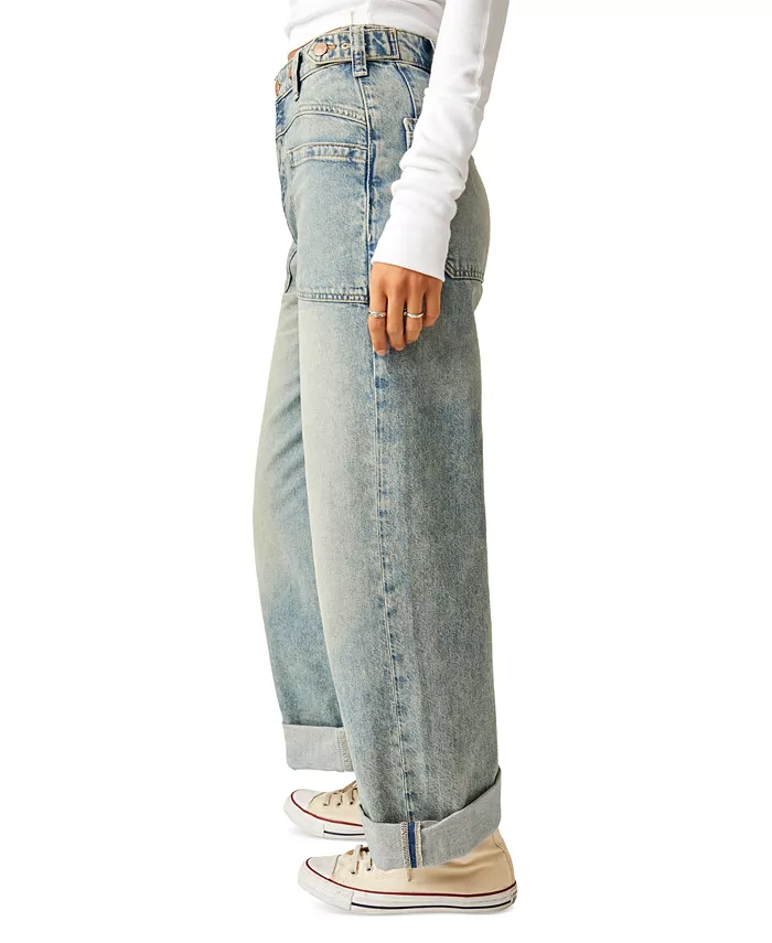 Alfani Free People Women's Cotton Palmer Cuffed Boyfriend Jeans Women's Fashion Shoes & Accessories