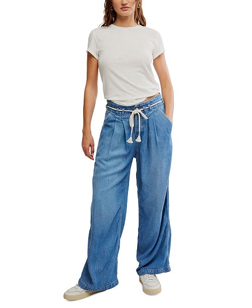 alfani Free People Women's Dakota Cinched-Waist Jeans Women's Fashion Shoes & Accessories