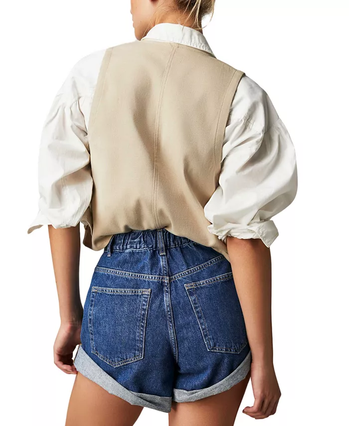 Alfani Free People Women's Danni Cotton High-Rise Shorts Women's Fashion Shoes & Accessories