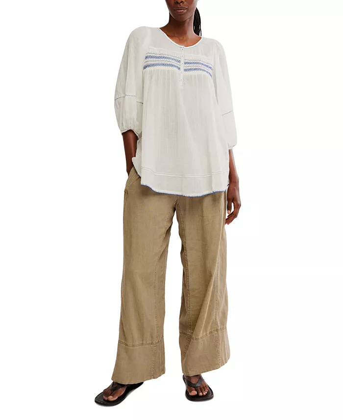 Alfani Free People Women's Days End Linen-Blend Pull-On Pants Women's Fashion Shoes & Accessories