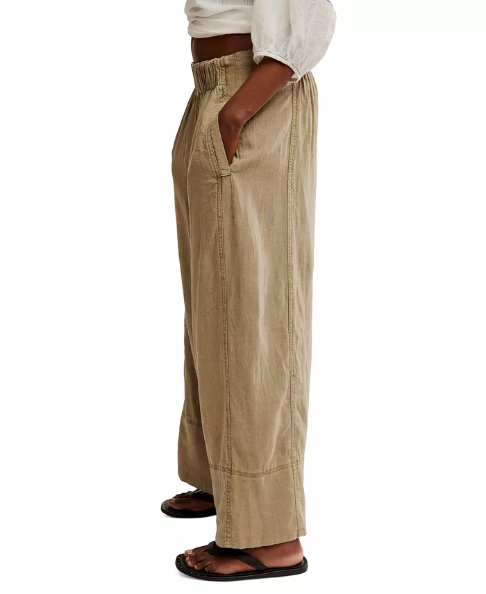 Alfani Free People Women's Days End Linen-Blend Pull-On Pants Women's Fashion Shoes & Accessories