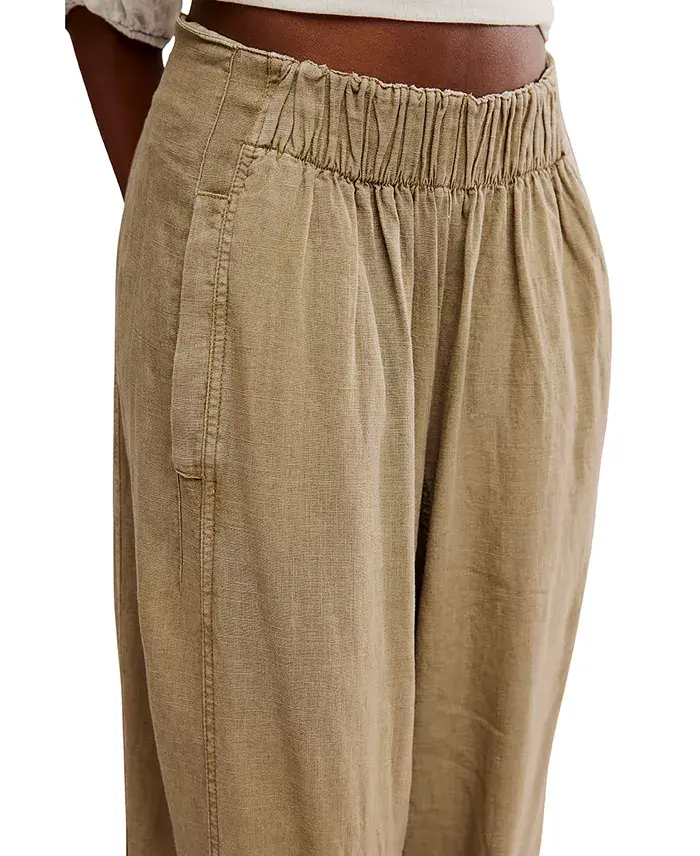 Alfani Free People Women's Days End Linen-Blend Pull-On Pants Women's Fashion Shoes & Accessories