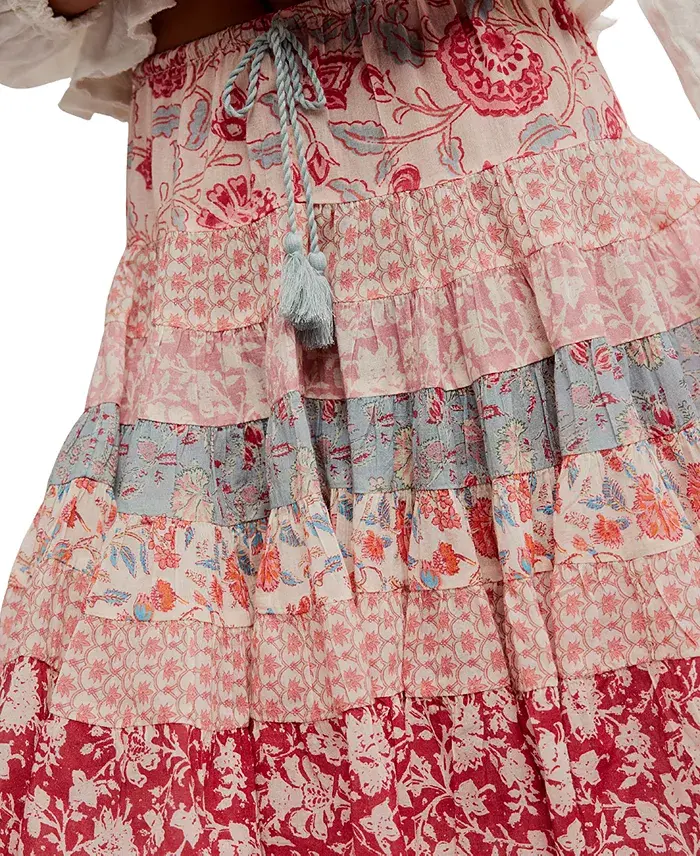 Alfani Free People Women's Many Layers Printed Skirt Women's Fashion Shoes & Accessories