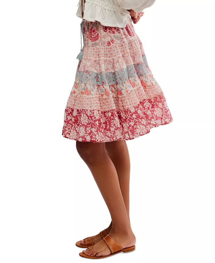Alfani Free People Women's Many Layers Printed Skirt Women's Fashion Shoes & Accessories