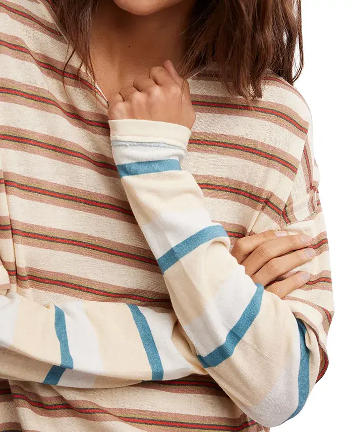 Alfani Free People Women's Nina Striped Long-Sleeve T-Shirt Women's Fashion Shoes & Accessories