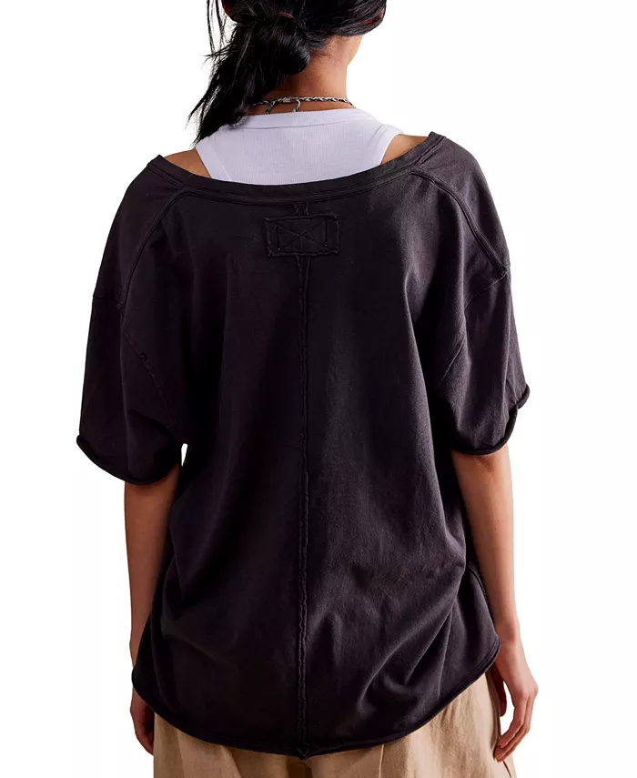 Alfani Free People Women's Nina V-Neck T-Shirt Women's Fashion Shoes & Accessories