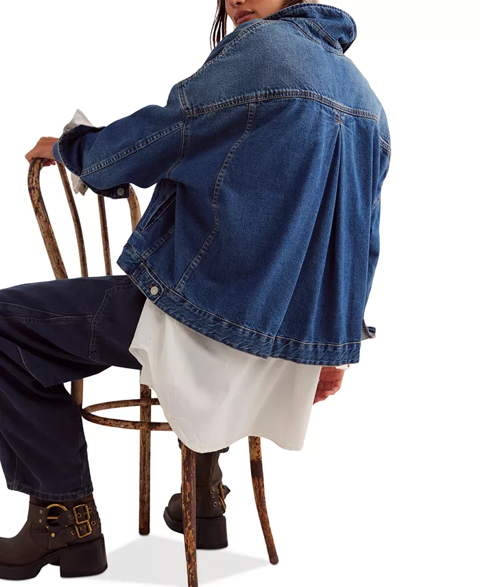 Alfani Free People Women's Opal Swing Denim Jacket Women's Fashion Shoes & Accessories