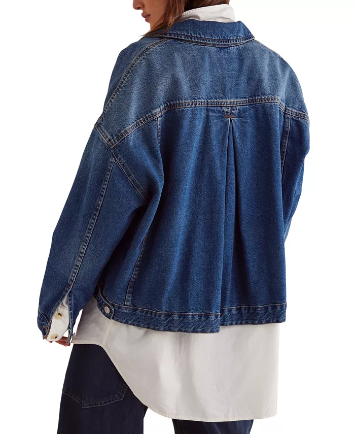Alfani Free People Women's Opal Swing Denim Jacket Women's Fashion Shoes & Accessories