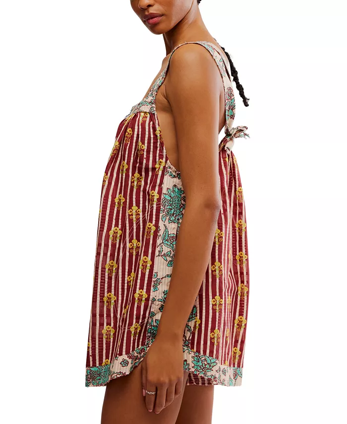 Alfani Free People Women's Port Au Prince Printed Cotton Sleeveless Romper Women's Fashion Shoes & Accessories