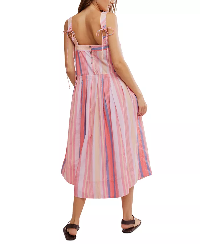 Alfani Free People Women's Primavera Striped Midi Dress Women's Fashion Shoes & Accessories
