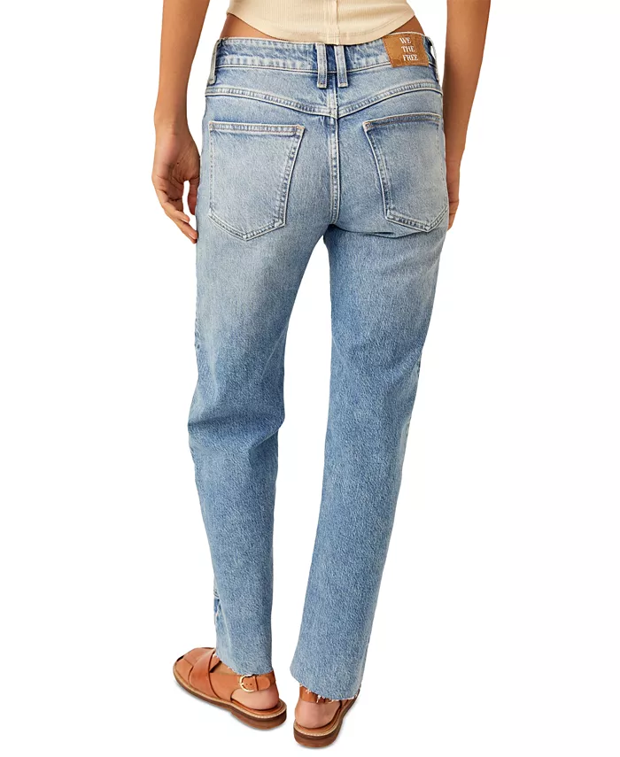 Alfani Free People Women's Risk Taker Mid-Rise Straight-Leg Jeans Women's Fashion Shoes & Accessories