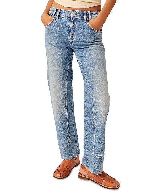alfani Free People Women's Risk Taker Mid-Rise Straight-Leg Jeans Women's Fashion Shoes & Accessories