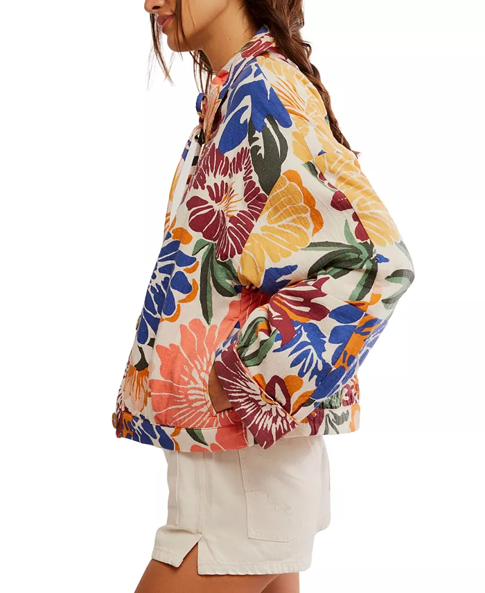 Alfani Free People Women's Soleil Printed Cotton Beach Jacket Women's Fashion Shoes & Accessories