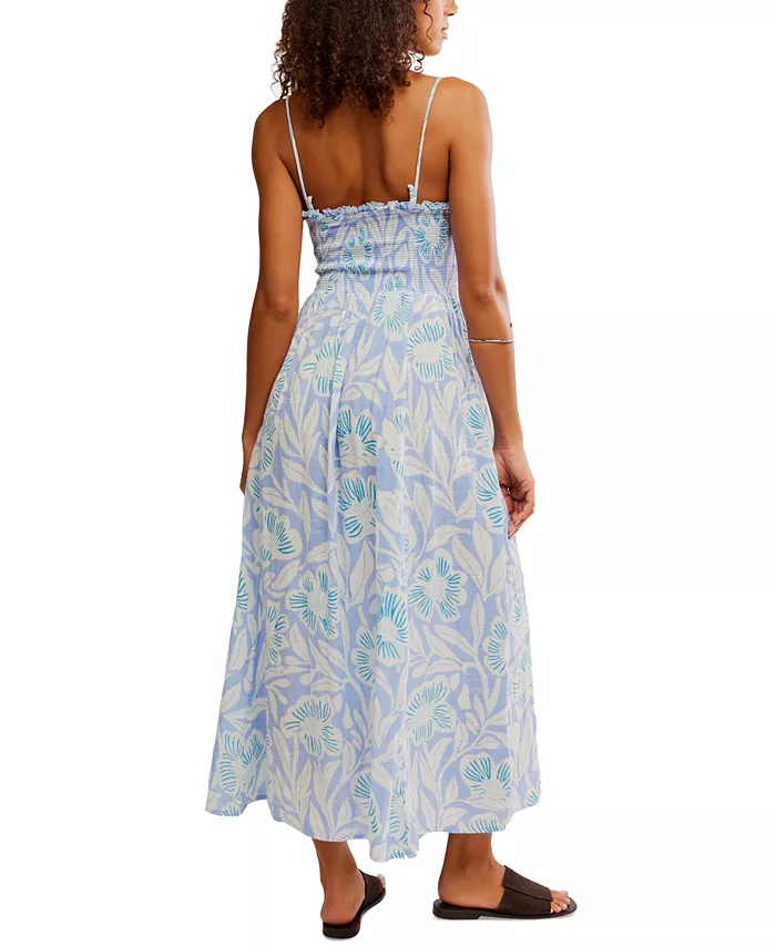 Alfani Free People Women's Sweet Nothings Cotton Smocked Maxi Dress Women's Fashion Shoes & Accessories
