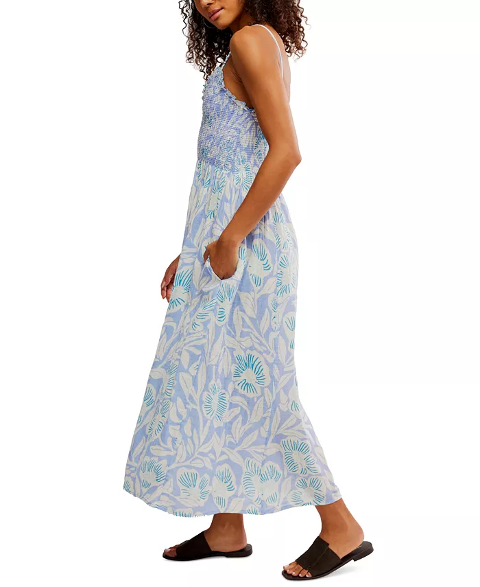 Alfani Free People Women's Sweet Nothings Cotton Smocked Maxi Dress Women's Fashion Shoes & Accessories