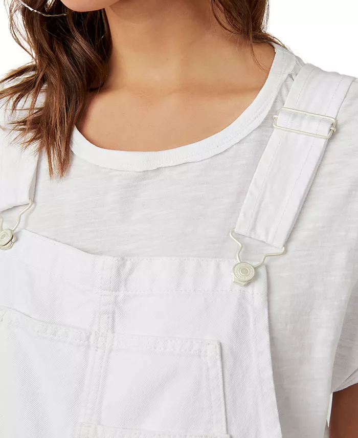 Alfani Free People Women's Ziggy Cotton Adjustable-Straps Shortalls Women's Fashion Shoes & Accessories