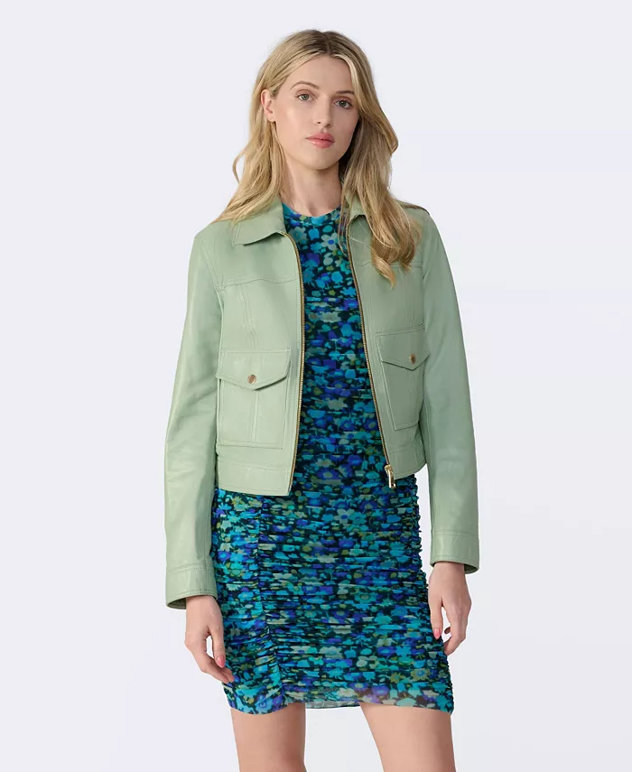 Alfani Furniq UK Women's Bomber Leather Jacket Created For Macy's Women's Fashion Shoes & Accessories