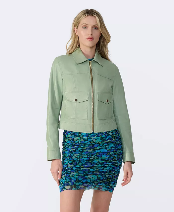 Alfani Furniq UK Women's Bomber Leather Jacket Created For Macy's Women's Fashion Shoes & Accessories