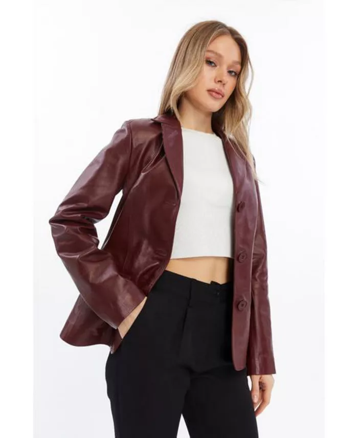 Alfani Furniq UK Women's Genuine Leather Jacket Women's Fashion Shoes & Accessories