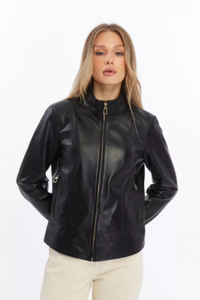 Alfani Furniq UK Women's Leather Jacket Women's Fashion Shoes & Accessories