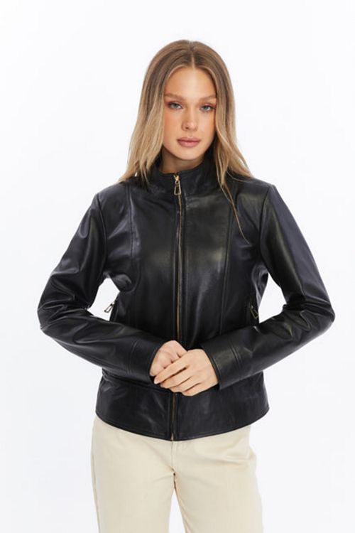 alfani Furniq UK Women's Leather Jacket Women's Fashion Shoes & Accessories