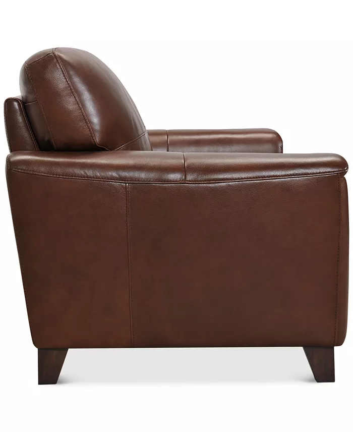 Alfani Furniture Brayna 88" Classic Leather Sofa Created For Macy's Furniture