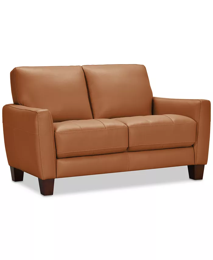 Alfani Furniture Galligher 59" Leather Loveseat Created For Macy's Furniture