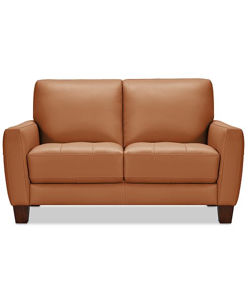 alfani Furniture Galligher 59" Leather Loveseat Created for Macy's Furniture