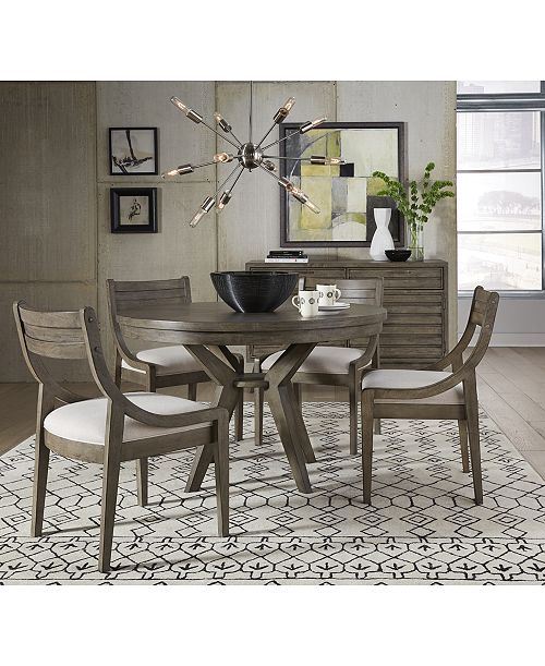 alfani Furniture Greystone II 5-Pc. Dining Set (Round Table & 4 Chairs) Furniture