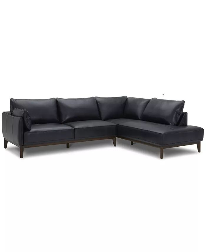 Alfani Furniture Jollene Leather 2-Pc. Sectional With Chaise Created For Macy's Furniture