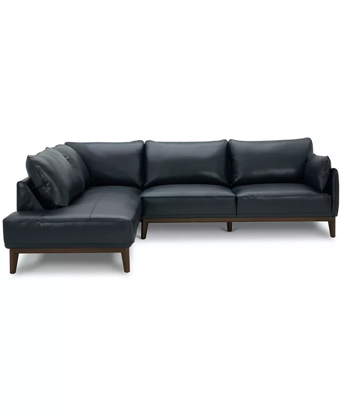 Alfani Furniture Jollene Leather 2-Pc. Sectional With Chaise Created For Macy's Furniture