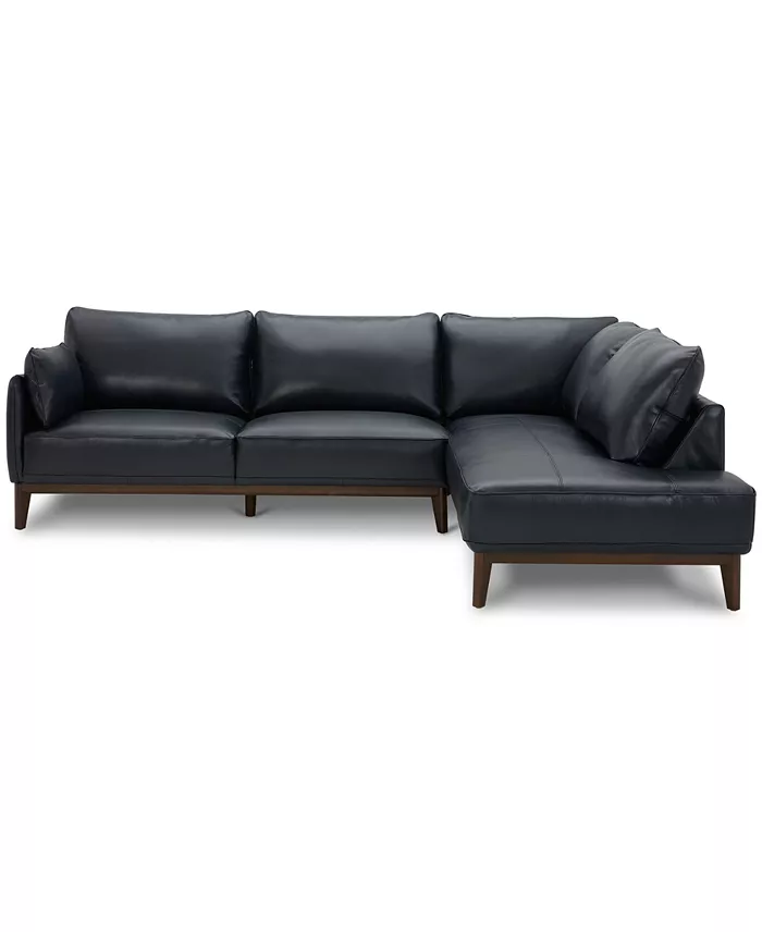 Alfani Furniture Jollene Leather 2-Pc. Sectional With Chaise Created For Macy's Furniture