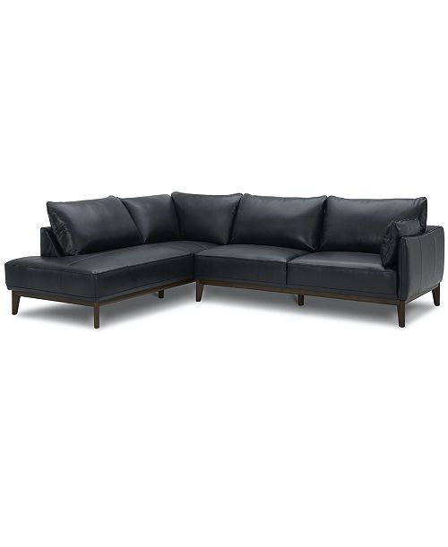 alfani Furniture Jollene Leather 2-Pc. Sectional with Chaise Created for Macy's Furniture