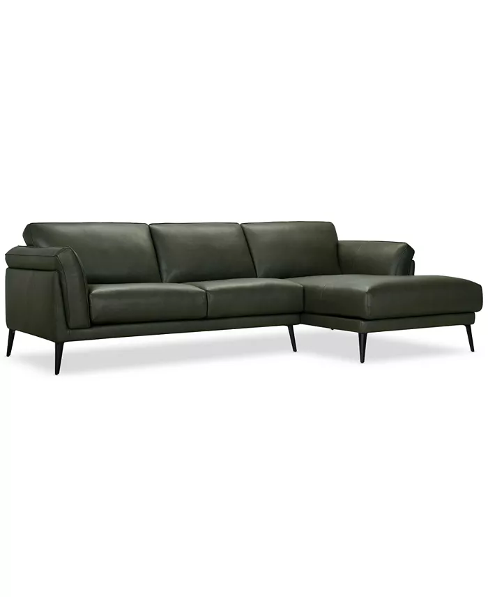 Alfani Furniture Keery 112" 2-Pc. Leather Sectional With Chaise Created For Macy's Furniture