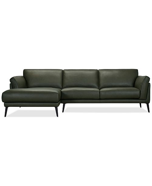alfani Furniture Keery 112" 2-Pc. Leather Sectional with Chaise Created for Macy's Furniture