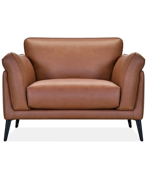 alfani Furniture Keery 49" Leather Chair Created for Macy's Furniture