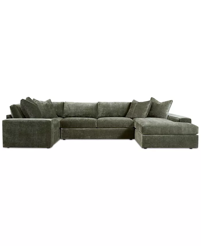 Alfani Furniture Michola 155" 3-Pc. Fabric Sectional With Chaise Created For Macy's Furniture