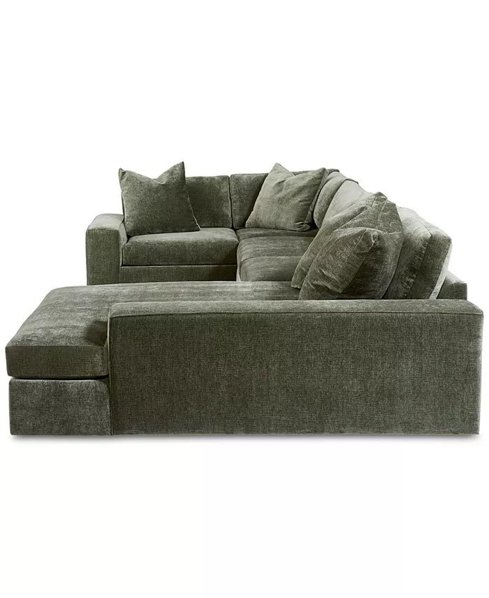 Alfani Furniture Michola 155" 3-Pc. Fabric Sectional With Chaise Created For Macy's Furniture