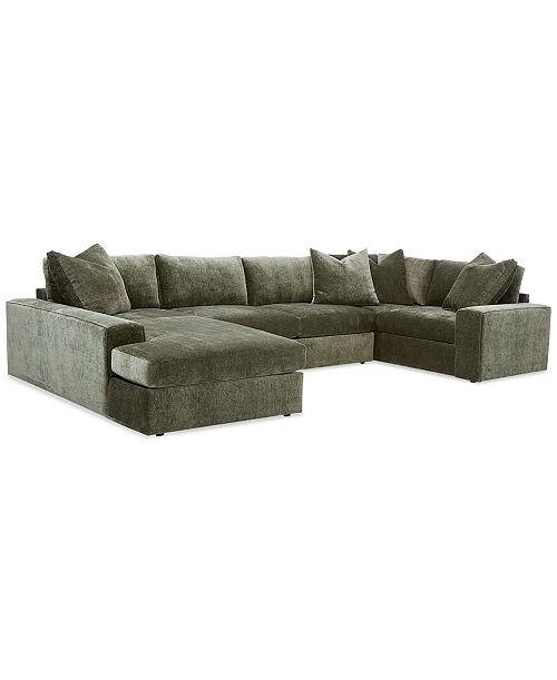 alfani Furniture Michola 155" 3-Pc. Fabric Sectional with Chaise Created for Macy's Furniture